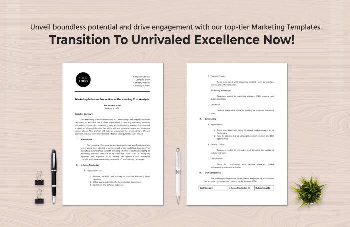Marketing In-house Production vs Outsourcing Cost Analysis Template in ...